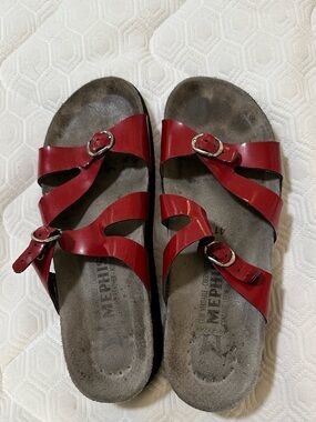 Red Adjustable Strappy Women's Sandals